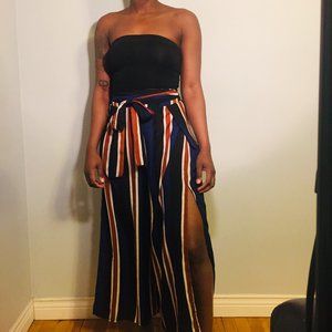 Stripe Cut-Out Trouser